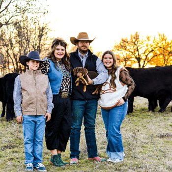 Will and Staci Kloxin Performance Beef customers in Oklahoma.